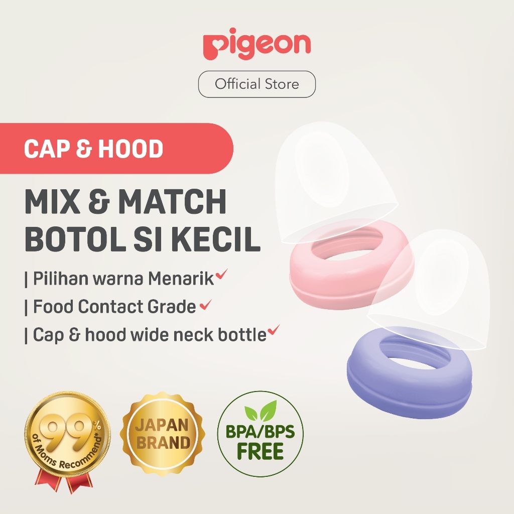 Pigeon Screw Cap Tutup Dot Botol Susu Wide Neck Biomass PP 6 Warna