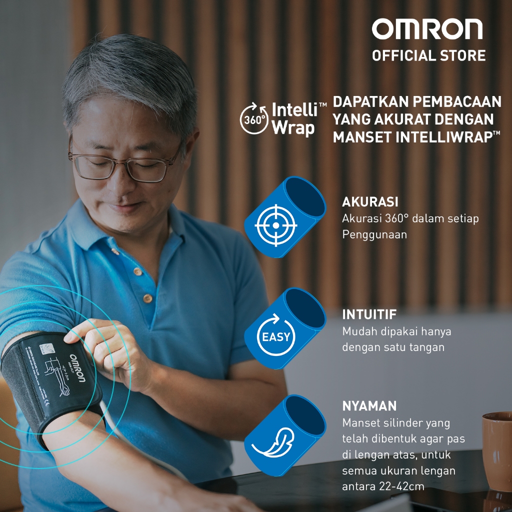 Omron Blood Pressure Monitor HEM-7194T1 IQ BT Power dengan Deteksi AFib Bluetooth Foto 3
