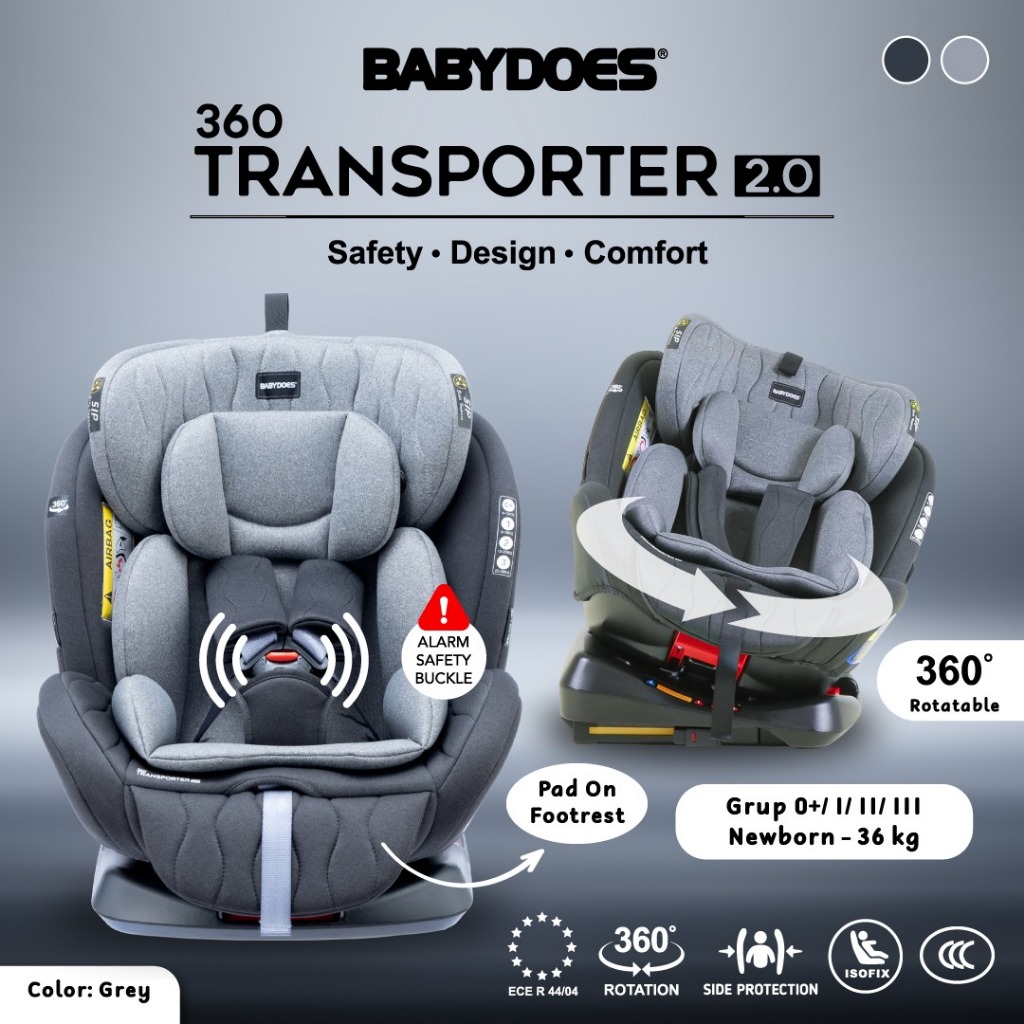 Babydoes Transporter 2.0 Car Seat 360° Rotasi ISOFIX 5-Point Safety Belt Foto 6