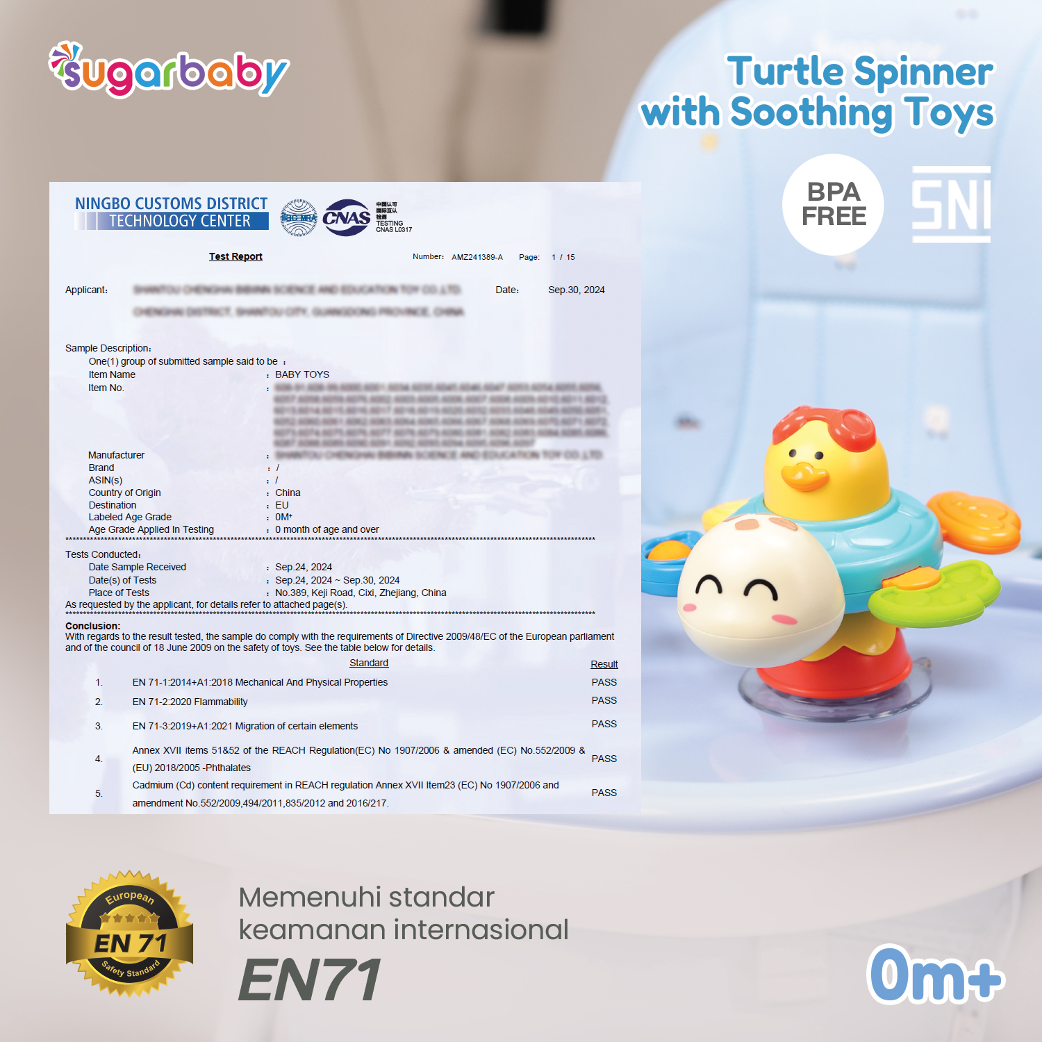 Mainan Sensori Bayi Sugarbaby Turtle Spinner 360 Suction Cup BPA Free Foto 8