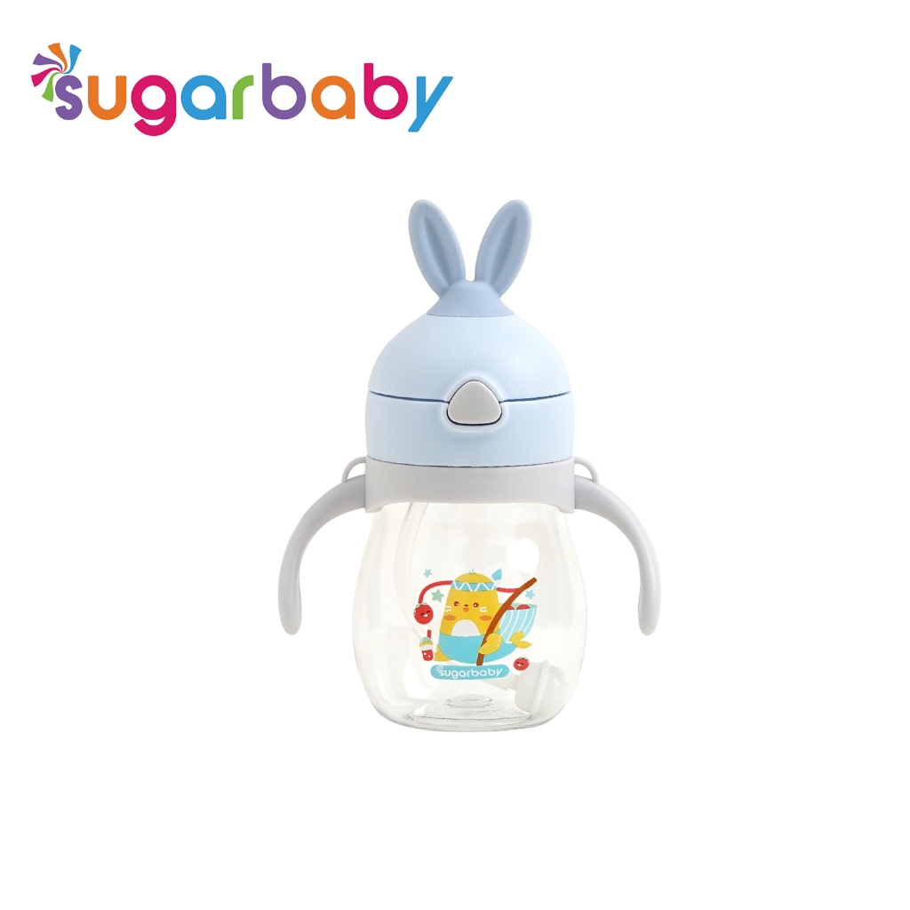 Sugar Baby TRITAN Sippy Cup Rabbit Botol Minum Bayi 270 ml Anti Bocor Sedotan Foto 7