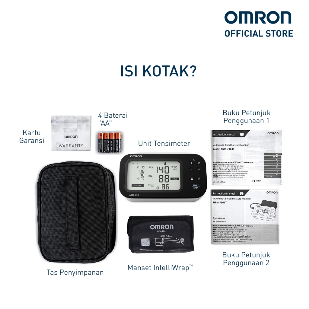 Omron Tensimeter Digital HEM-7383T1 Automatic Blood Pressure Monitor dengan Deteksi AFib Foto 4
