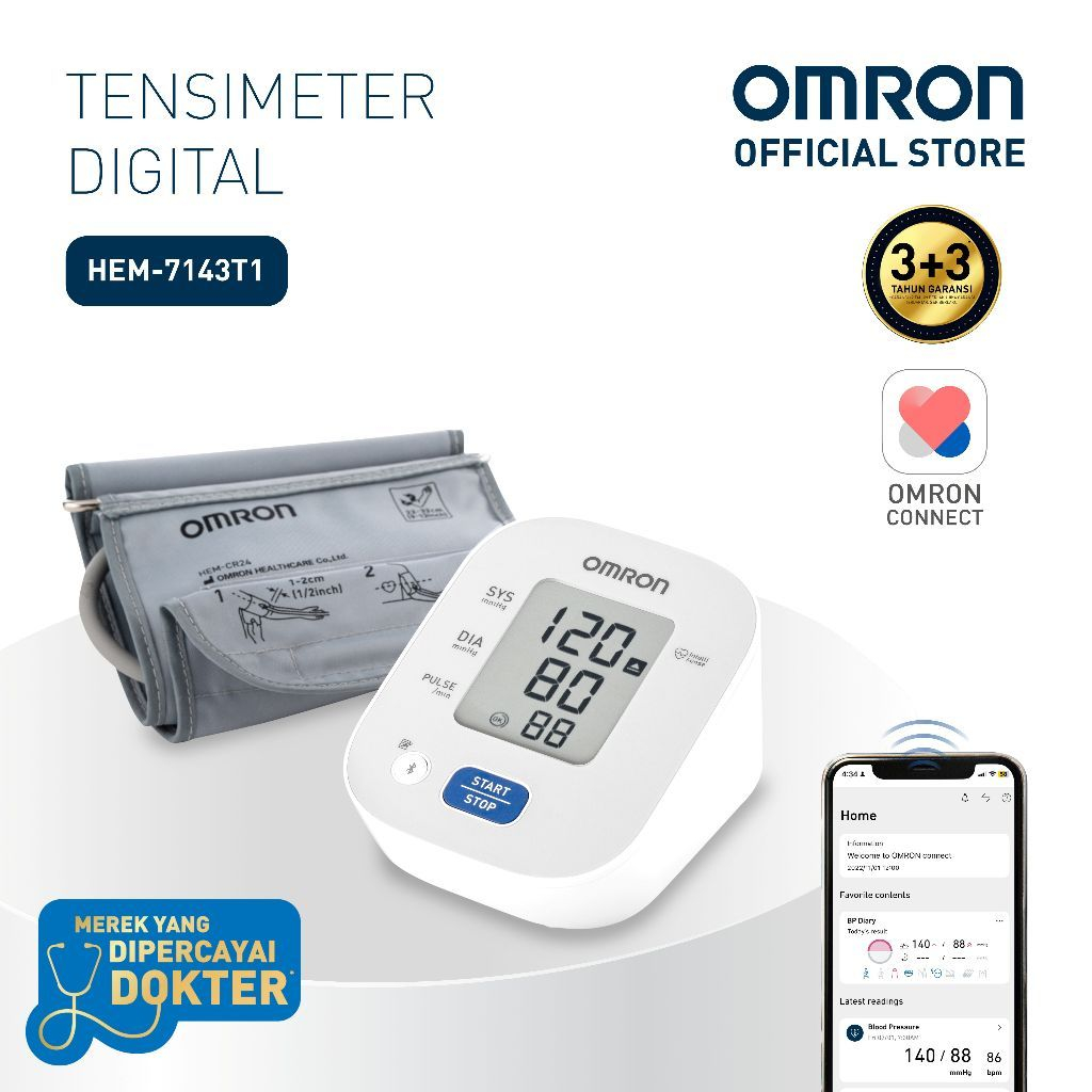 Omron Tensimeter Digital HEM-7156T-AP Monitor Tekanan Darah dan Detak Jantung Foto 2