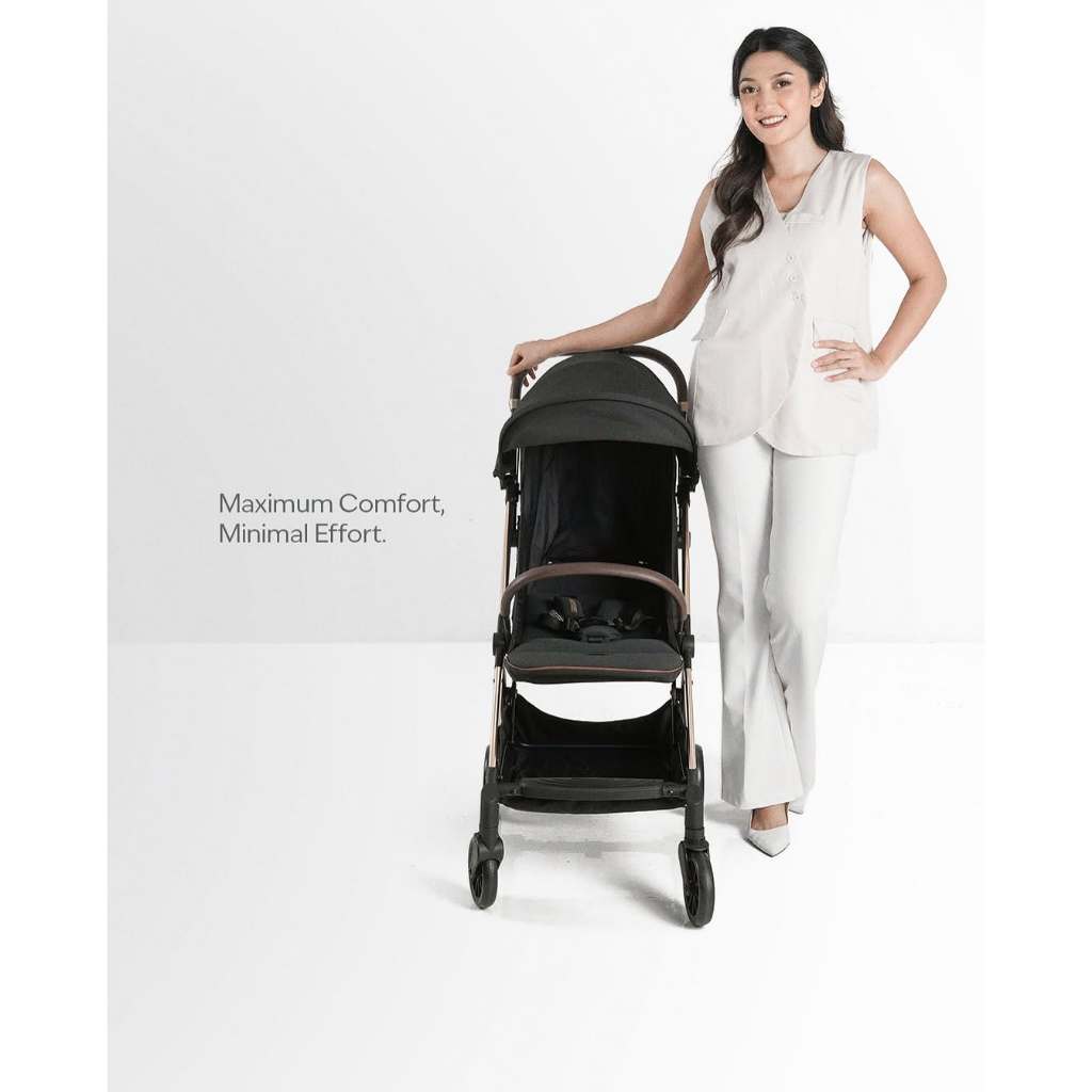 Babydoes Vaporz Stroller Auto-Fold Ringan 5.5 Kg dengan Infant Carrier dan Travel Bag Foto 3