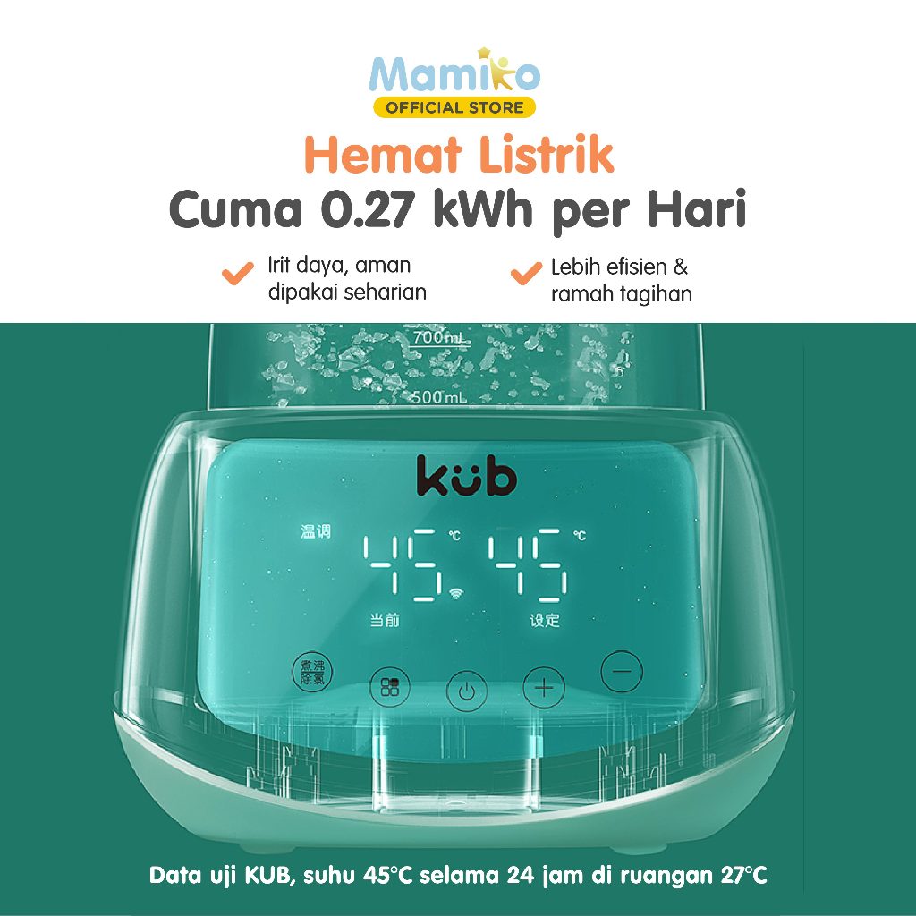 Mamiko Thermostatic Milk Adjuster 1L Biru Tosca Penghangat Susu Bayi MPASI Otomatis Foto 3