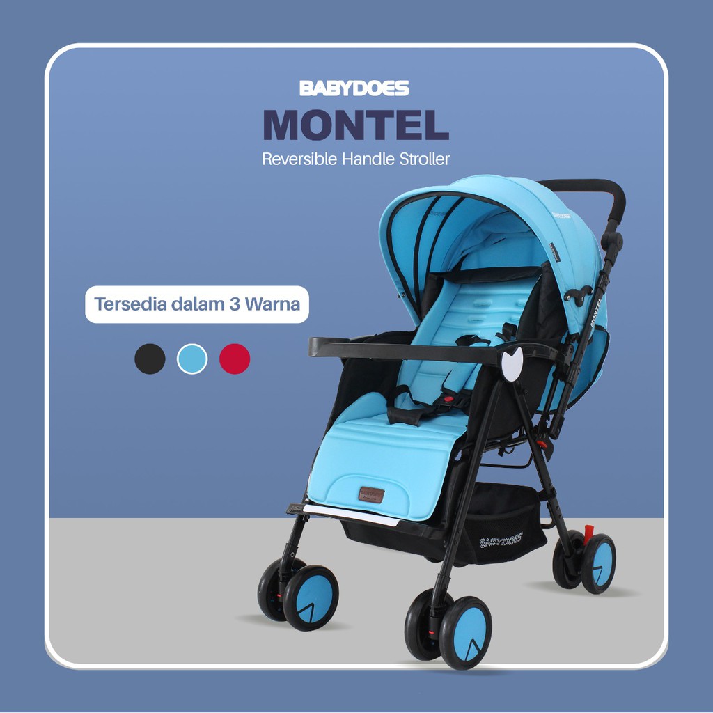 Stroller Babydoes Montel Reversible Handle Mode Dilipat Mudah Newborn 20kg Foto 5