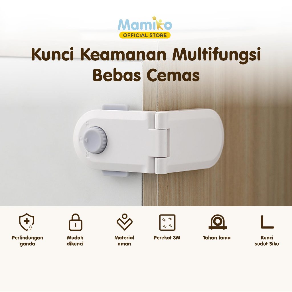 Mamiko Safety Lock Kunci Pengaman Multifungsi Lemari Kulkas Kabinet