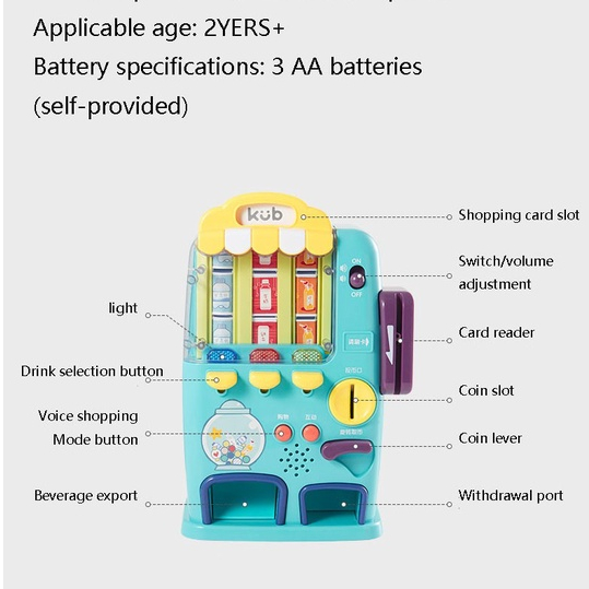 Mainan Edukatif KUB Vending Machine Mesin Jual Otomatis Anak dengan Fitur Swipe Kartu Foto 7