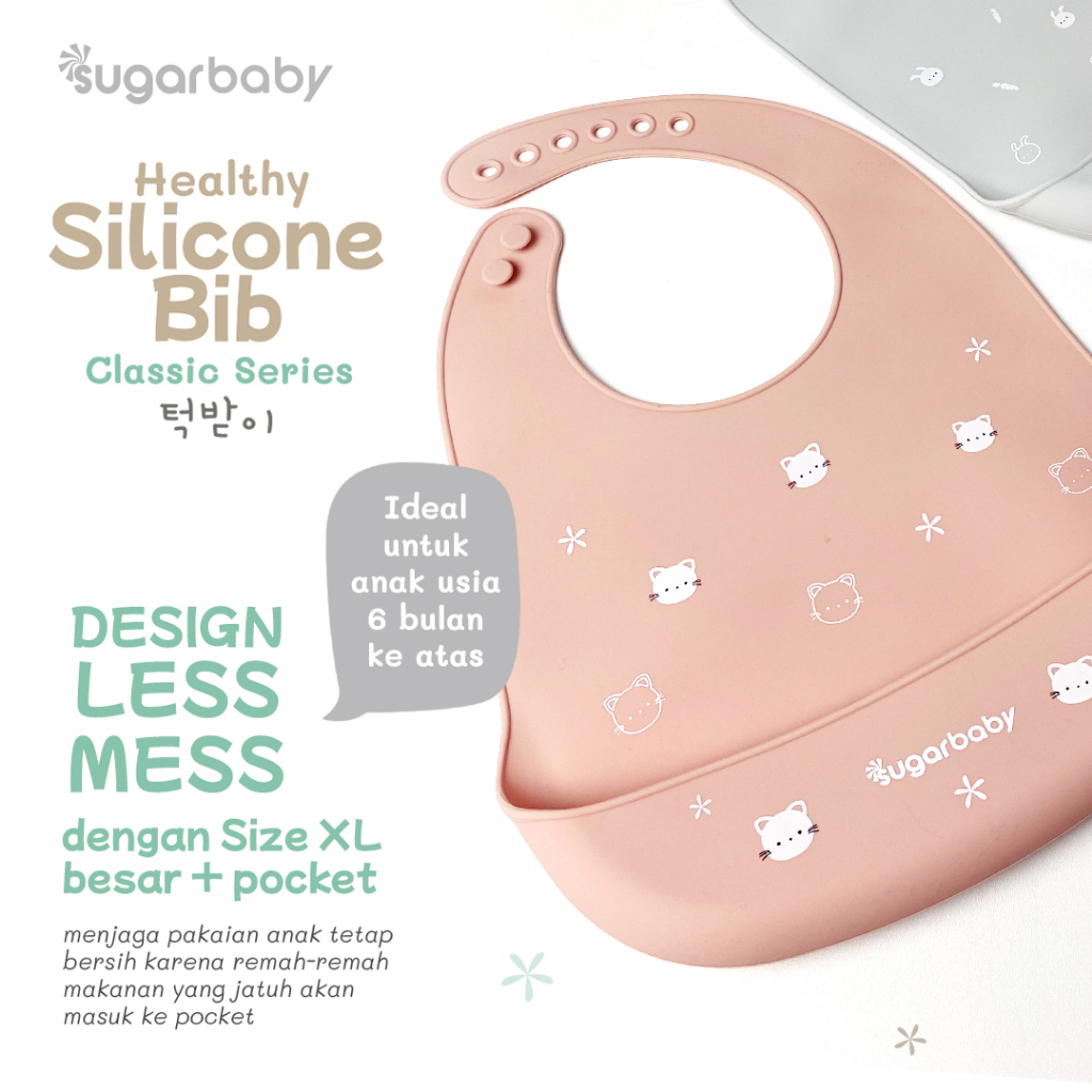 Celemek Bayi Silicon SUGAR BABY K-Series Premium Food Grade FDA BPA Free Size XL Foto 4