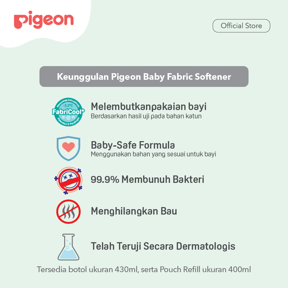 Pigeon Baby Fabric Softener Pelembut Pakaian Bayi 430ML Anti Kuman Foto 3