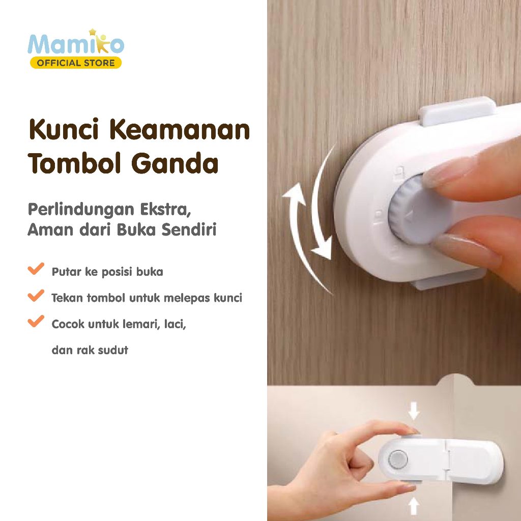 Mamiko Safety Lock Kunci Pengaman Multifungsi Lemari Kulkas Kabinet Foto 3
