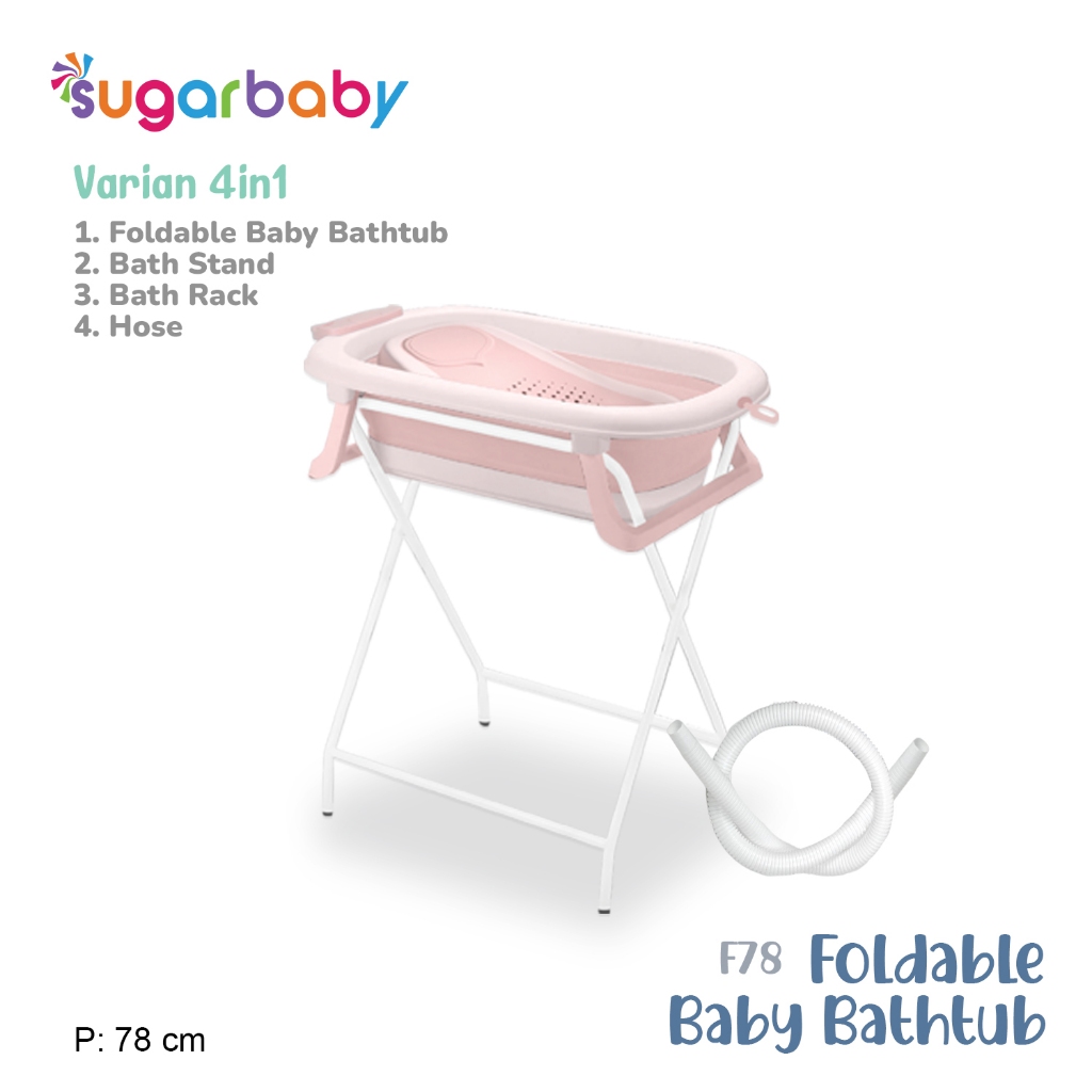 Sugar Baby Foldable Baby Bathtub dengan Digital Thermometer F82 F78 F88 Bak Mandi Bayi Foto 7