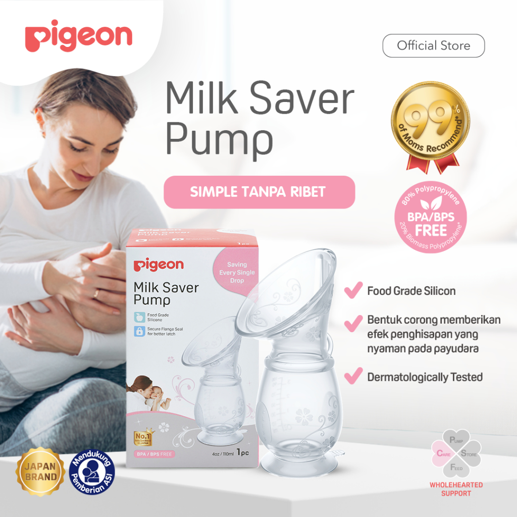PIGEON Milk Saver Pump Penampung ASI Silikon Food Grade BPA Free 110ml