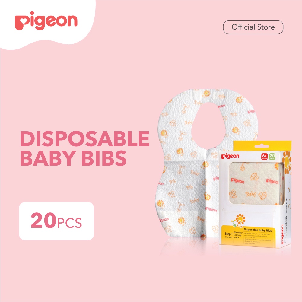 PIGEON Disposable Baby Bibs 20 Pcs Celemek Bayi Sekali Pakai Anti Air