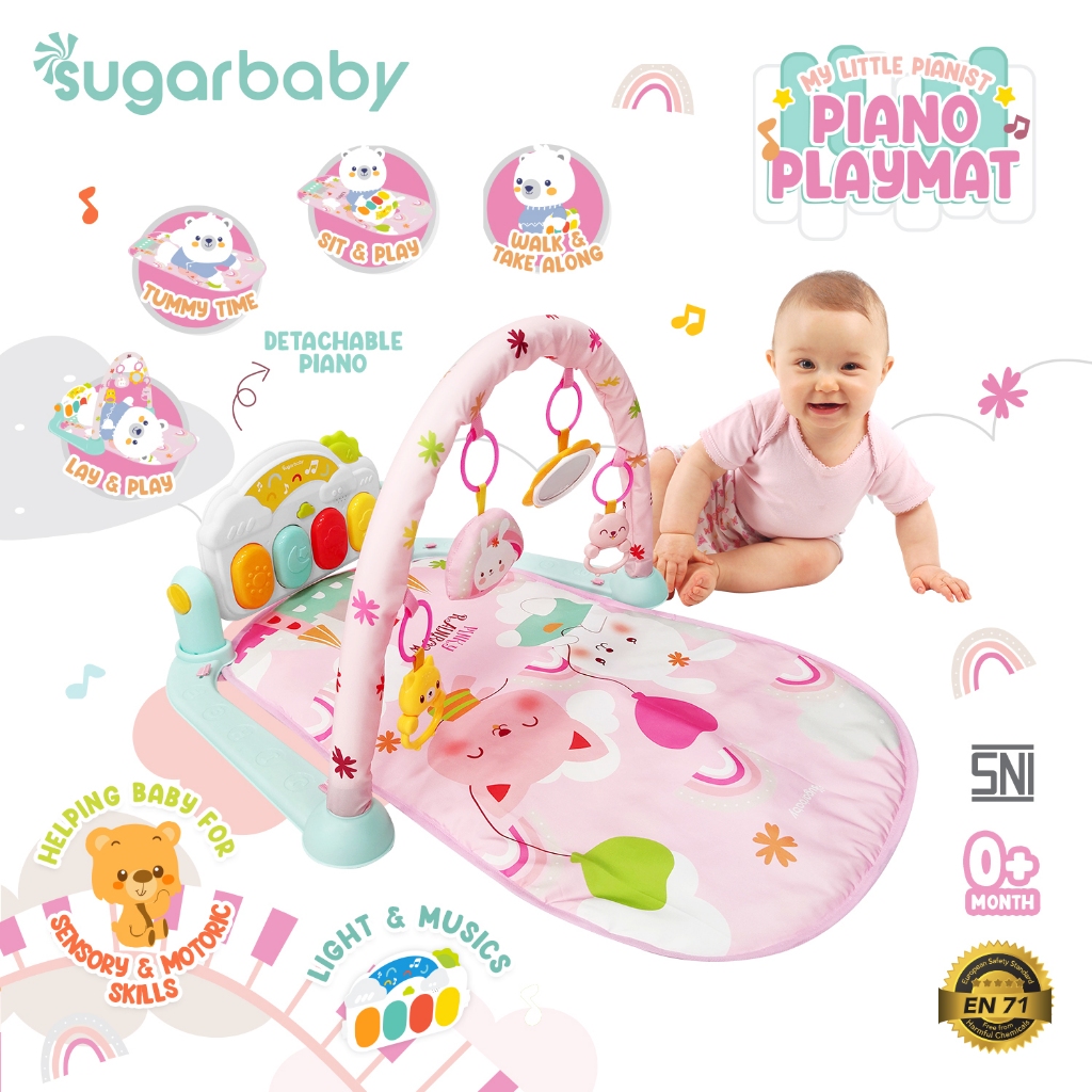 Playmat Piano Bayi Sugar Baby My Little Pianist Play Gym dengan Mainan Gantung 4 Foto 8