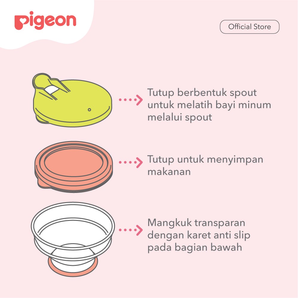 PIGEON Feeding Support Set 2 Wadah Makanan 2 Sendok BPA Free Perlengkapan MPASI Foto 4