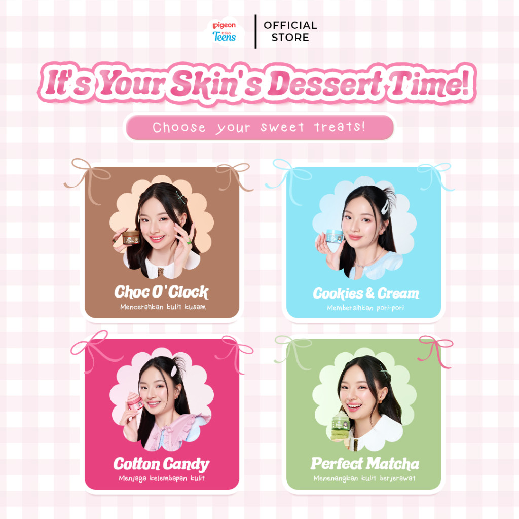 Pigeon Teens Cotton Candy Clay Mask 60GR Skincare Remaja Balancing Skin Microbiome Foto 5