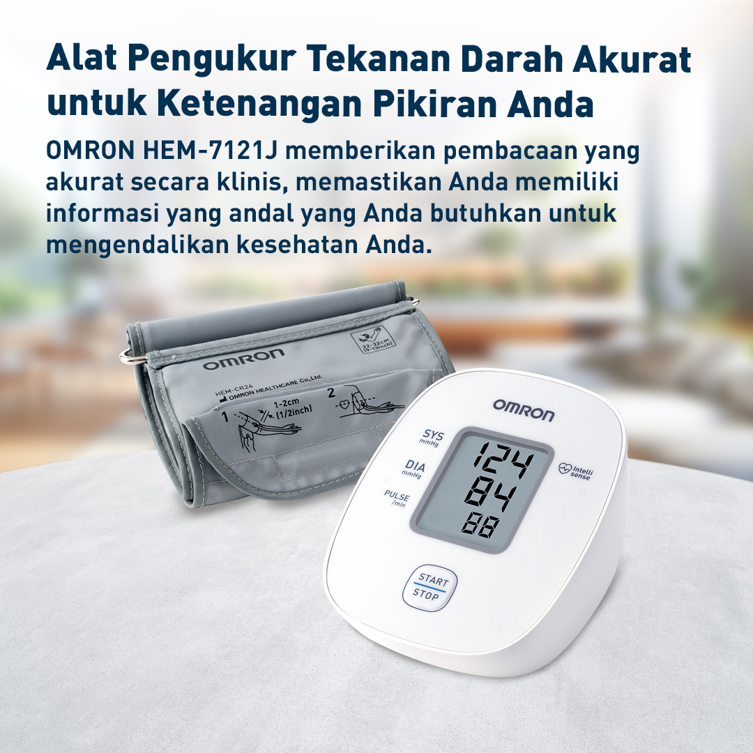Tensimeter Digital OMRON HEM-7121J Monitor Tekanan Darah Akurat dengan Teknologi IntelliSense Foto 5