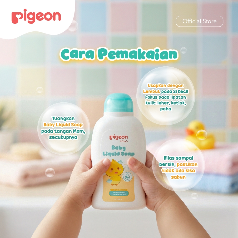 Pigeon Baby Liquid Soap Sabun Cair Bayi 400 ml Hypoallergenic dengan Jojoba & Chamomile Foto 4