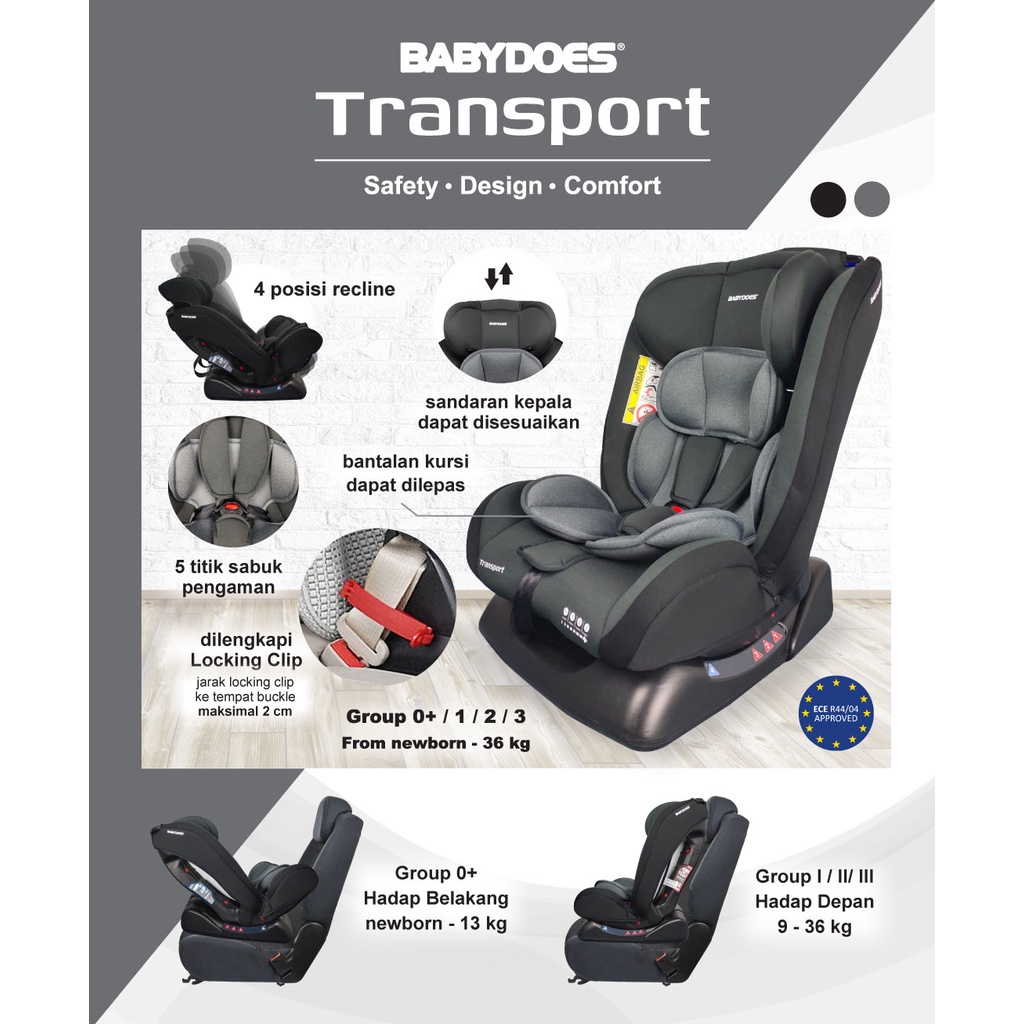 Babydoes Transport Car Seat Grup 0+/I/II/III 5 Point Harness ECE R44/04 Foto 6