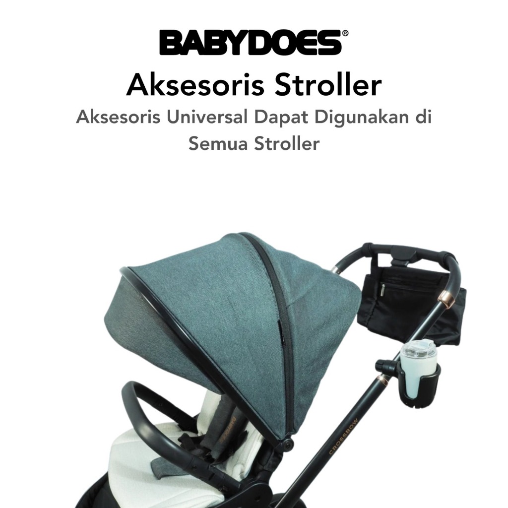 Babydoes Aksesoris Stroller Universal Set Cup Holder & Diaper Bag Anti Friction Pad